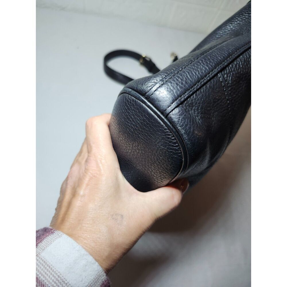 Coach Paxton Duffle Bag Black Pebbled Leather Gold Hardware Crossbody Minimalist - Picture 11 of 16